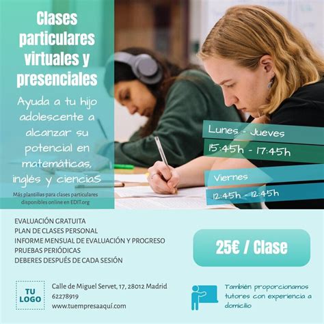 cartel de clases particulares|Anuncia tus clases particulares